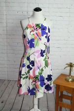 NWT Vince Camuto Women's Fit & Flare Halter Sleeveless Dress Navy OR Multicolor