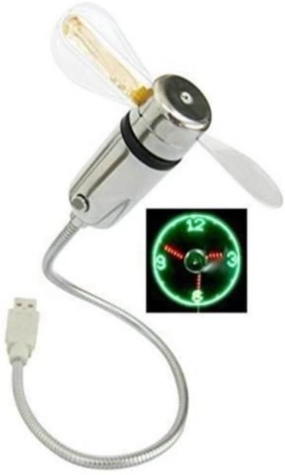 Mini USB Clock Fan, Flexible Gooseneck Display for PC Laptop Notebook Desktops - Image 4 of 4