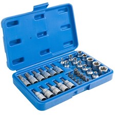 AREBOS Esterno Interno Torx Set Chiavi a Bussola Cricchetto Strumento Set 34 pz