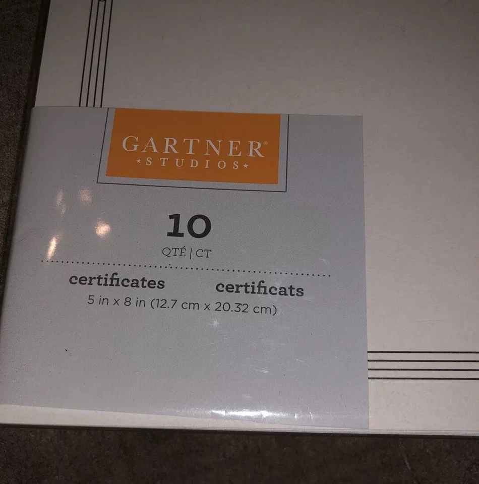 Certificados de Gartner Studios cantidad 10. Nuevo en embalaje. 5X8”. Borde blanco negro Foto 3 de 4