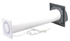 Klein Leise Lüfter Set 100mm + Lüftungsrohr + Aufnahme + Kabel - Grau 93 m3/h