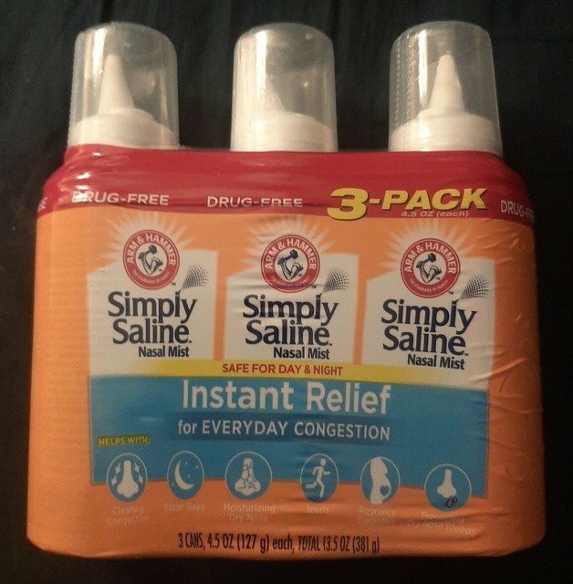 Arm & Hammer Simply Saline Instant Relief Nasal Sprays, 4.5oz 3 Pack