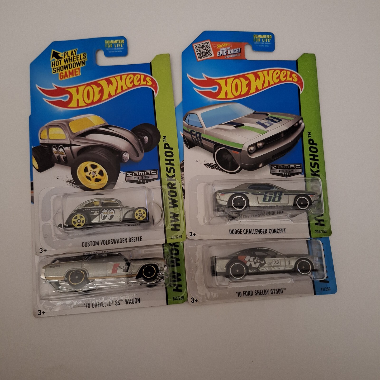 hot wheels zamac lot Chevelle Ss Wagon +mooneye Beetle + Gt 500 +Challenger