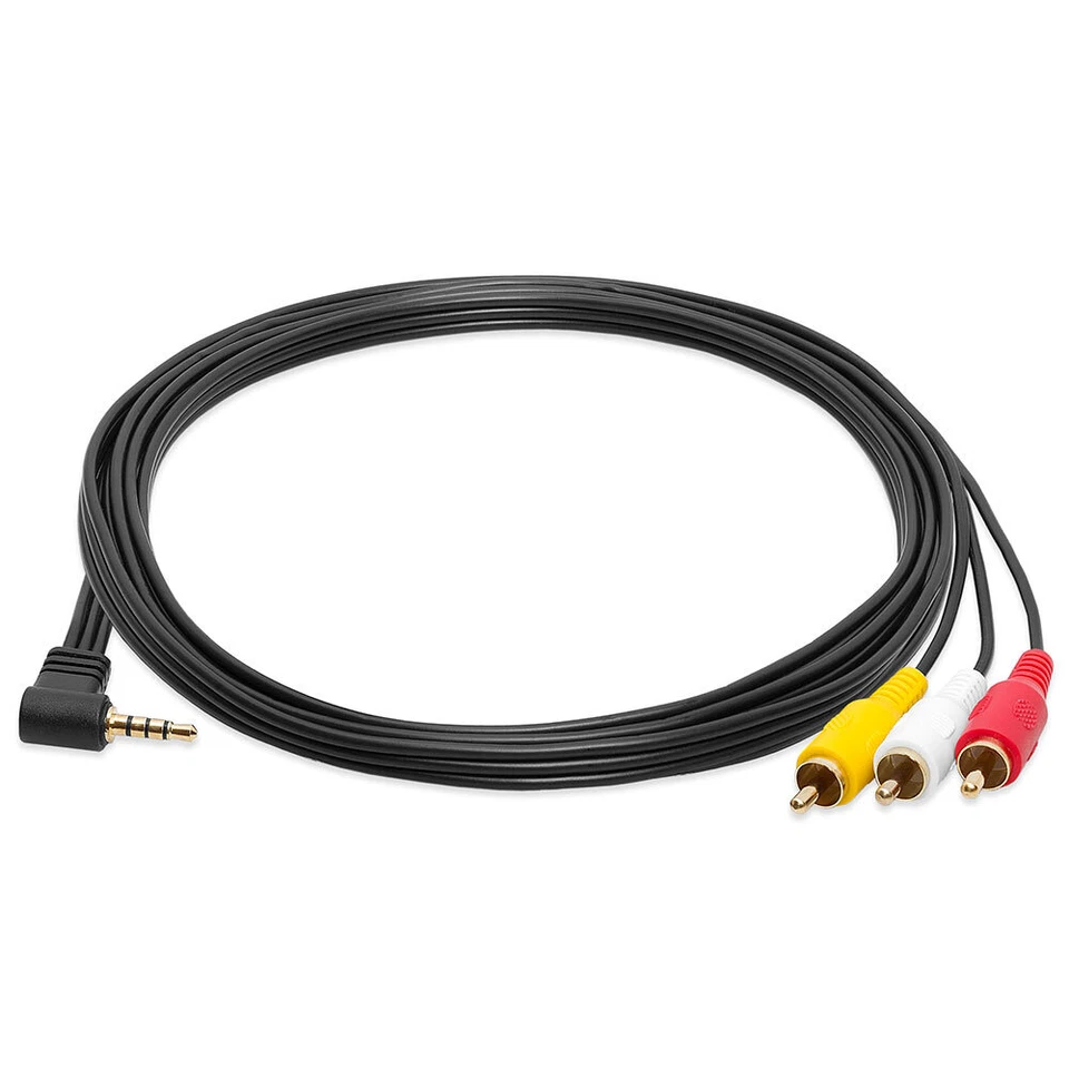 3.5mm to 3-RCA Cable 6FT Composite Mini AV For Sharp Camcorder Viewcam VL Series - Image 2 of 4