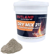 Dry Mix 211 Refractory Mortar, Masonry & Fire Brick Cement, No Heat Cure Require