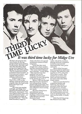 ULTRAVOX 2 page book UK ARTICLE / clipping