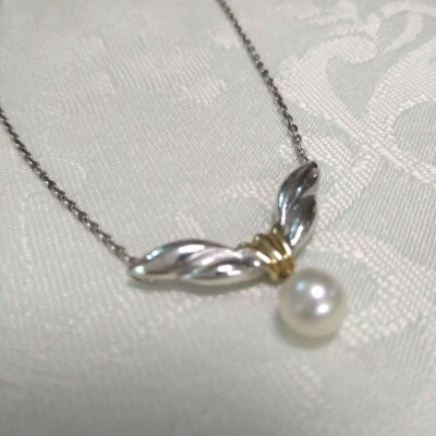Mikimoto Pearl Necklace K18 SV925 Sterling Silver Genuine Pearls