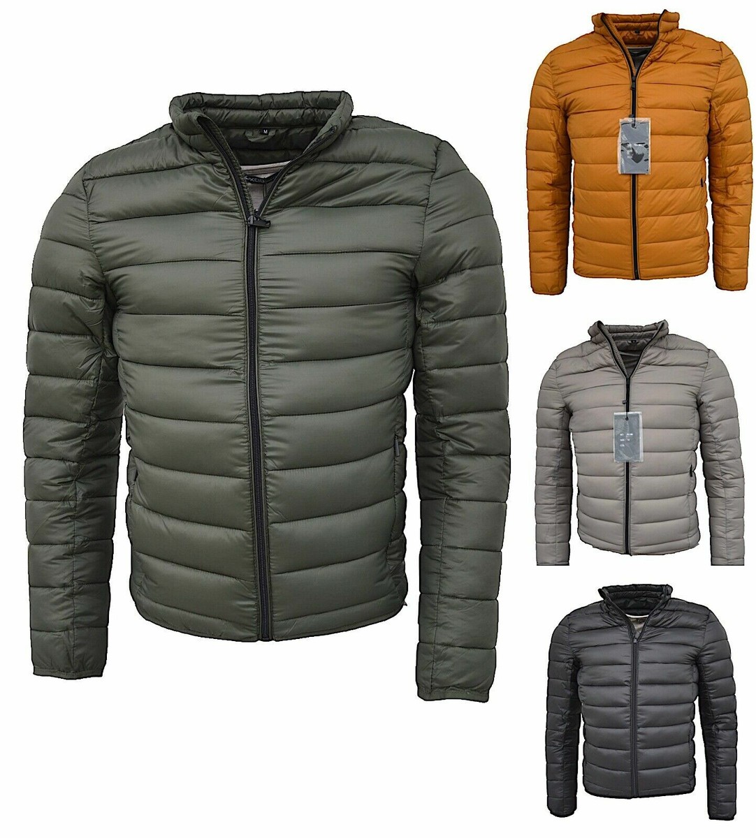 Herren Steppjacke Puffer Jacket - Leichte Übergangsjacke Mit Kapuze