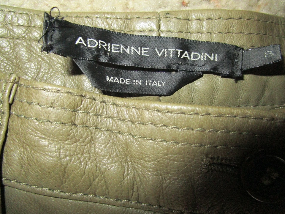 Pantalones para mujer ADRIENNE VITTADINI pantalones nuevos sin etiquetas cargo cuero suave forrado oliva talla 8 Foto 3 de 4