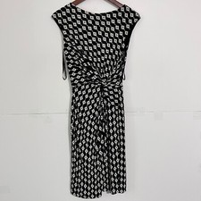 Vintage Lauren Ralph Lauren Womens Dress Size 2 Black Geometric Pull On