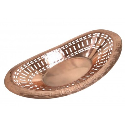 2x Kupfer Oval Brotkorb Obst Modern Naan Korb 11x7 Zoll Modern Design