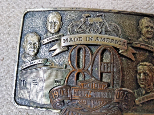 VTG 1982 Genuine HARLEY DAVIDSON MOTORCYCLES 80th Anniversary BELT BUCKLE #97? - Picture 7 of 7