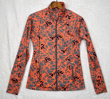 Eleven By Venus Williams Track Jacket Large Full Zip Orange Gray Abstract