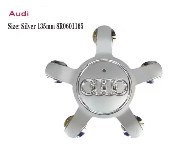 4x 135mm Car Hub Caps 8R0601165 For Audi A4 A5 A6 A7 8R0601165 Silver Wheel Caps