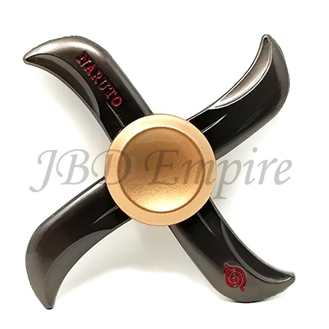Naruto Gray Quad Fidget Spin Hand Metal Uzumaki Finger Toy Focus Party 