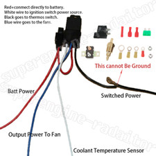 Fan Thermostat Relay Kit For Radiator Electric Fan Sensor Temperature Switch