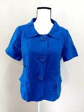 Nwt/lucy Laurel/100% Linen/short Sleeve/ Shirt/jacket/blue/buttons/new/size L /