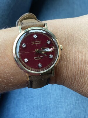 Rare LONGINES Admiral 5 Star Admiral Day Date Diamond Dial Watch