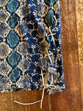 New. Guess dress Vintage snake lace up dress, naughty night out. Teal, navy, tan