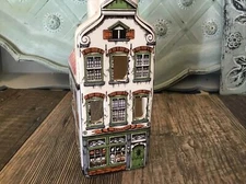 Vintage Tea Light House Germany Ceramic Holder Geschenk 6" tall House Bakery