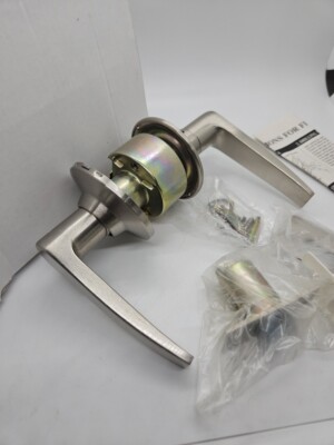 Lot of 2 Keyless Door Handle Lever for Right and Left Handed Doors Satin Nickel 