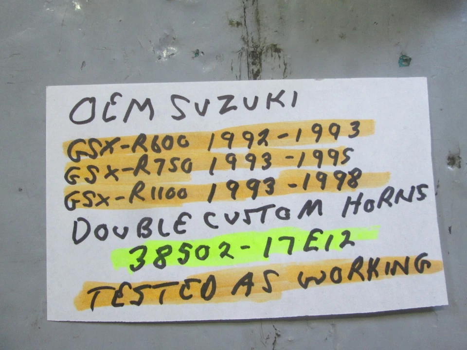 SUZUKI PAIR OF  38502-17E12 GSX-R CUSTOM DUAL HORNS  TESTED AS WORKING - Image 4 of 4