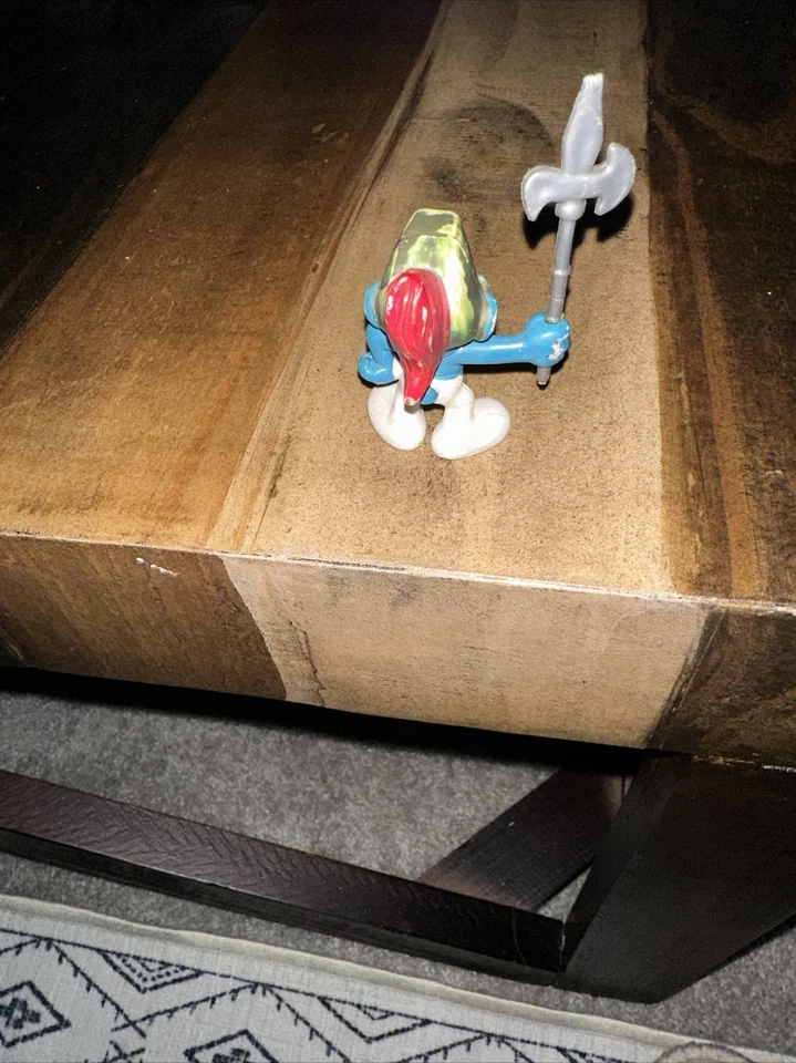 Pitufos Caballero Pitufo Castillo Guardia Raro Figura De Colección PVC Juguete Peyo Estatuilla Foto 2 de 3