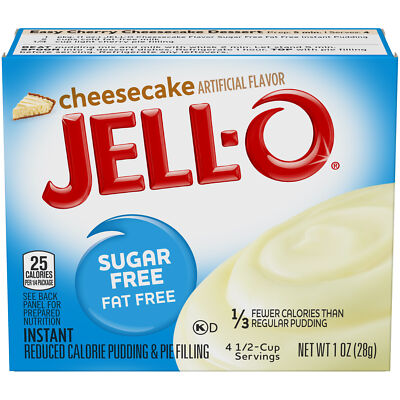 Jell-O Instant Pudding Mix Cheescake Sugar Free (Pack 24)