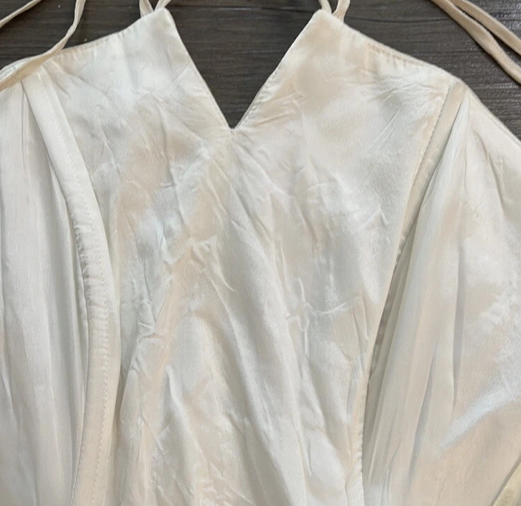 OFF WHITE Abito da babydoll bianco sporco in seta taglia 0