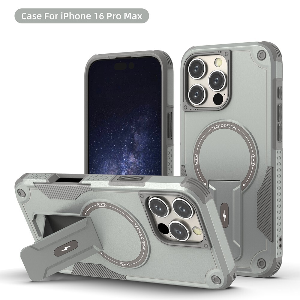 For iPhone 16 Pro Max 15 14 13 Mag-Safe Magnetic Kickstand Case Shockproof Cover
