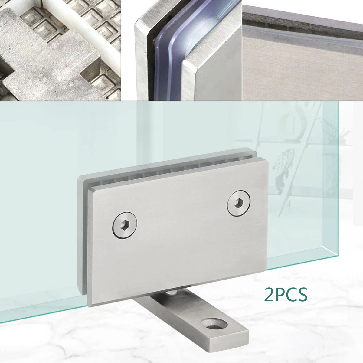 2 Pack 360 Degree Shower Door Hinges Heavy Duty Frameless Glass Door Hinges
