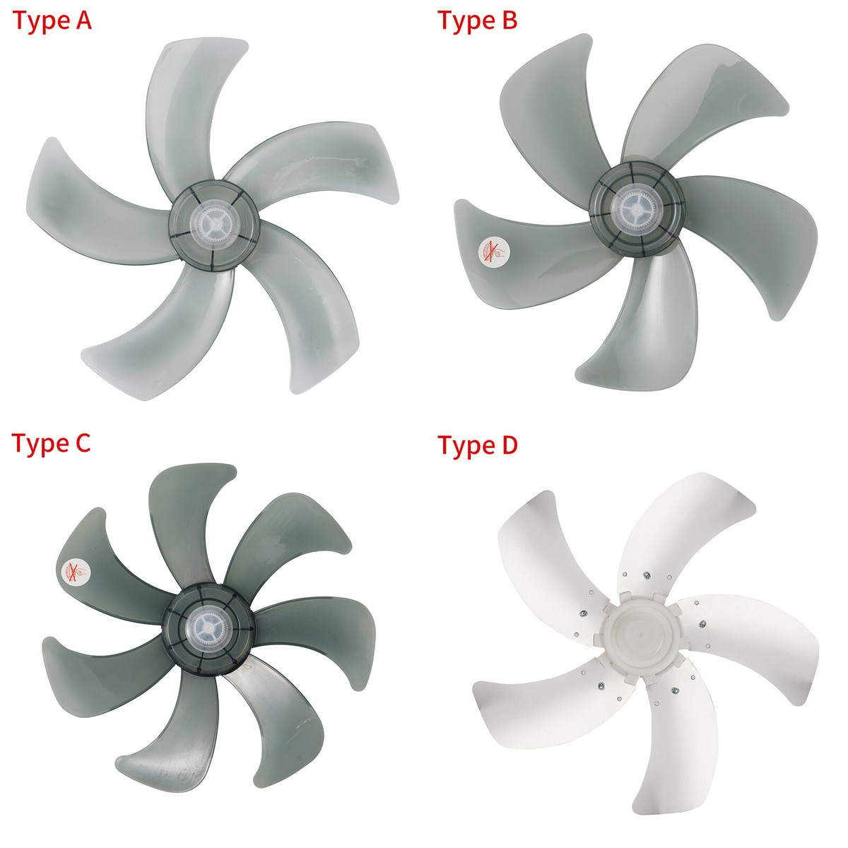 Pale Ventilatore Universali In Plastica Per Ventilatori Da 12, 14 E 16 Pollici Con Dado E Coprimozzo