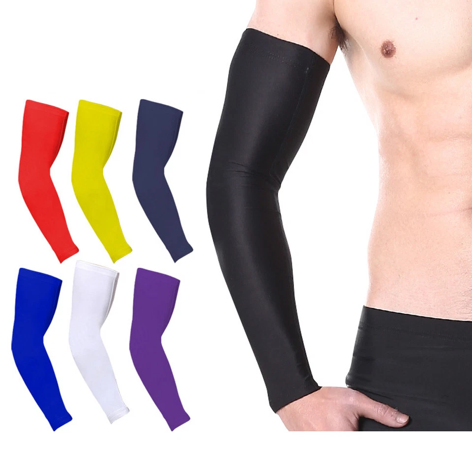 Solid Arm Sleeve Basketball Running Sports UV Sun Protection Protective Gear - Bild 3 von 4