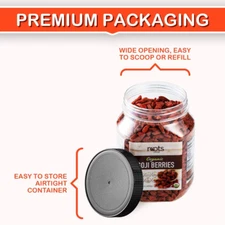 USDA Organic Dried Goji Berries 14.1Oz Jar 1 Pack | Bulk Supply of Goji Berry...