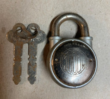 Vintage Antique 101 Padlock with Keys Made In USA Good Working Condition