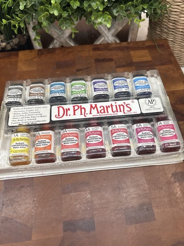 Vintage Dr. Ph. Martin’s Radiant Concentrated Water Color Set 14 Colors Complete