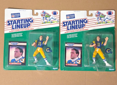 #ad Lot of 2 SLU 1989 Jim Everett Starting Lineup Los Angeles Rams $16.95
