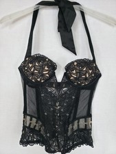 Victoria's Secret Designer Collection Embellished Halter Bustier Corset Sz 34B