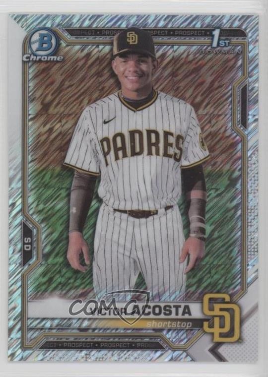2021 Bowman Chrome Prospects Shimmer Refractor Victor Acosta #BCP-151 1o19