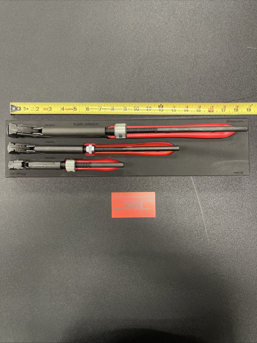Snap-on Tools SPAIN NEW RED 3-Piece Quick Adjust Plier Wrench Foam