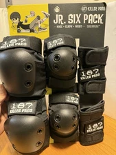 187 Killer Pads - Six Pack Pad Set - Size Junior in Black