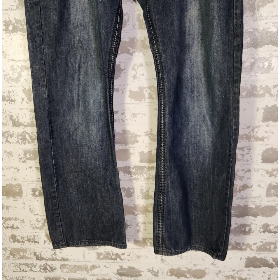 Pantalones de mezclilla vintage Y2K Xtreme Couture para hombre desgastados holgados cruzados góticos 38x32 Foto 3 de 4