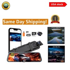 4K Front and 1080P Rear Mirror Dash Camera with 24H Parking Monitor  G-Sensor