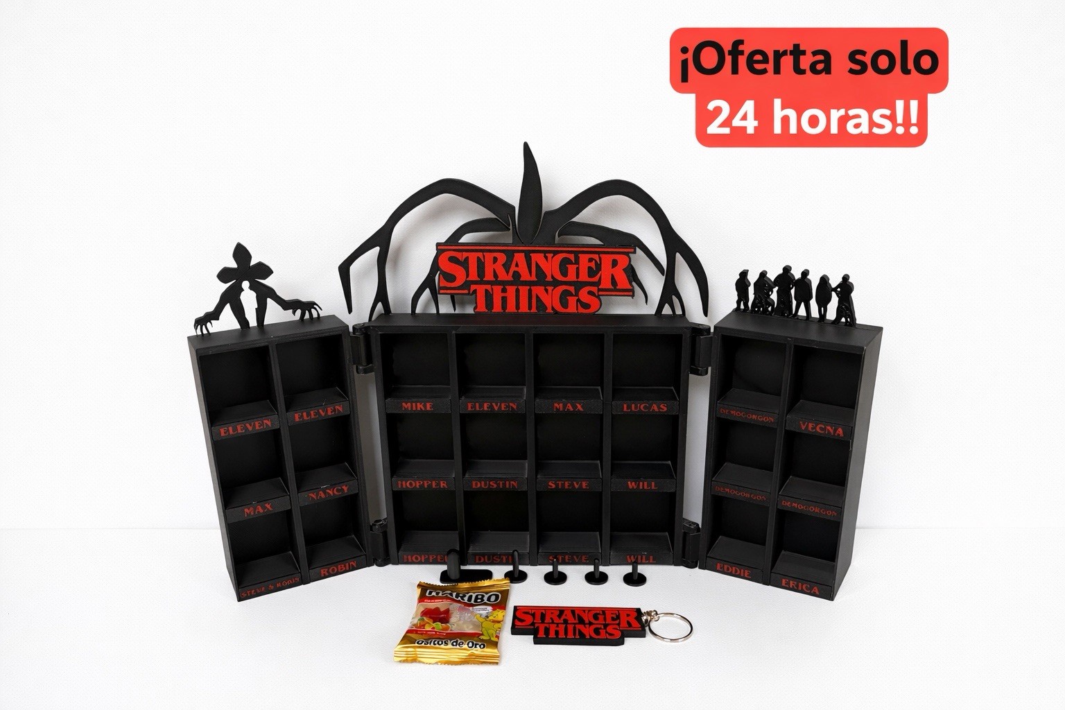 Expositor Stranger Things Para Funkos Pop Y Kinder Joy|Regalo Llavero Y Soportes