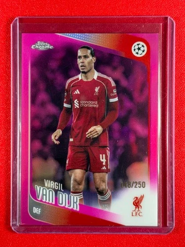 2025-26 Topps Chrome UEFA Club Competitions Virgil Van Dijk #79 Pink /250