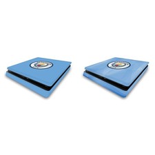 MAN CITY FC BADGE MATTE VINYL SKIN DECAL FOR SONY PLAYSTATION 4 PS4 SLIM CONSOLE