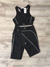 Alo Yoga Airbrush Heart Throb Bra  Leggings Set - Black , size Large