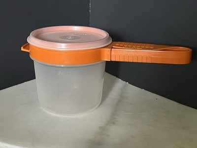 Vintage Tupperware Sift-It Set Handheld Flour Sifter 2.5 Cup Orange Retro New
