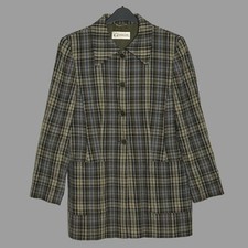 Geissler Vintage Khaki Oversize Karo Jacke Gr. UK 10