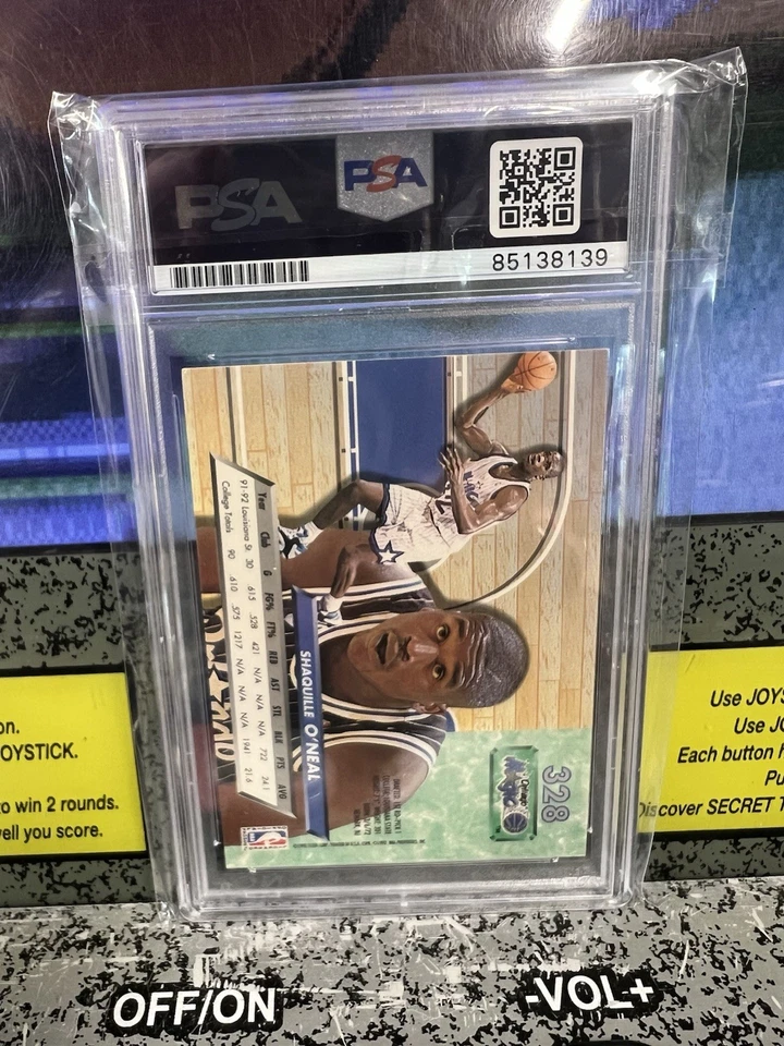 Fleer Ultra Shaquille O'Neal #328 1992-93 radiocontrol novato Shaq firmado automático PSA ADN Foto 4 de 4